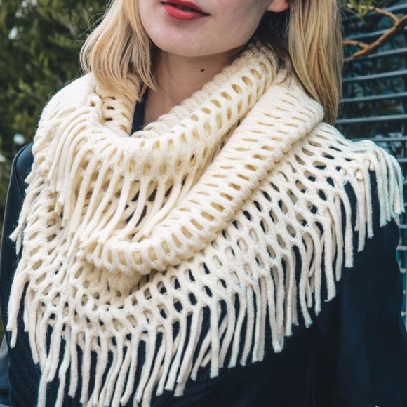 Infinity Raine Accessories - Chenille Tassel Infinity Scarf